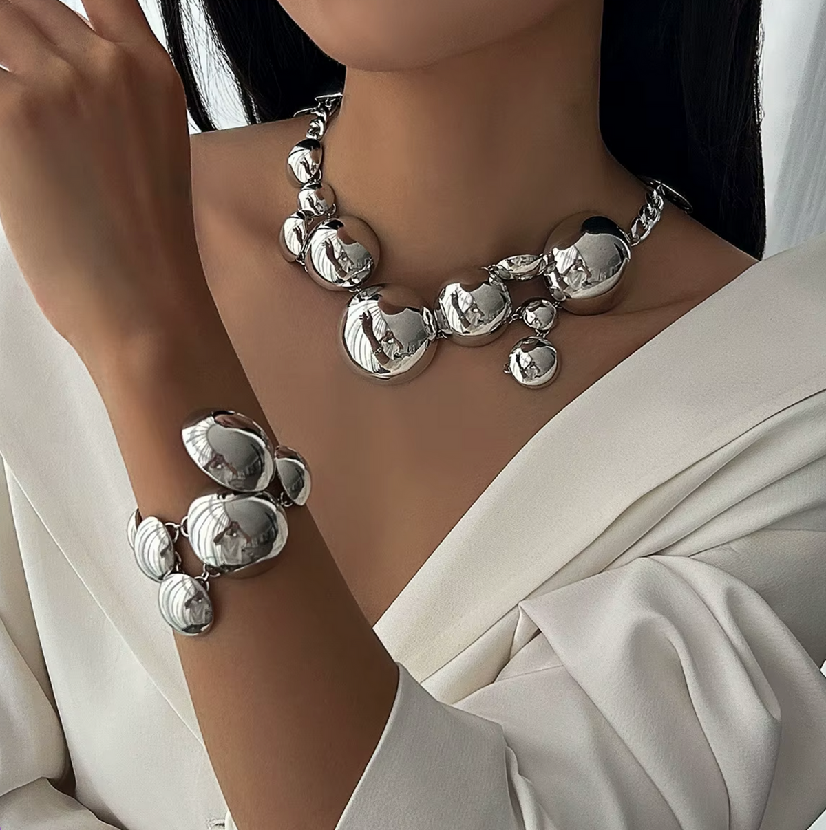 Parure collier et bracelet Sphère d'Or – photo 3