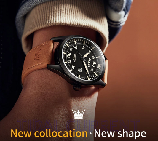 Montre homme Olves bracelet cuir – photo 2