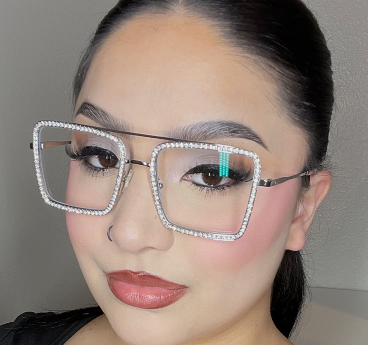 Lunettes femme Diva Spark chaîne strass – photo 4