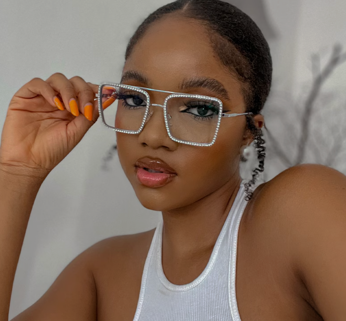 Lunettes femme Diva Spark chaîne strass – photo 5