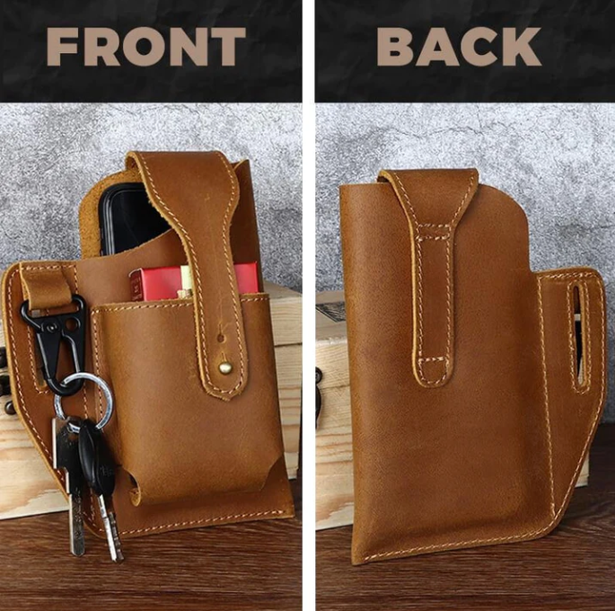 Pochette de ceinture en cuir avec porte-clés – photo 3