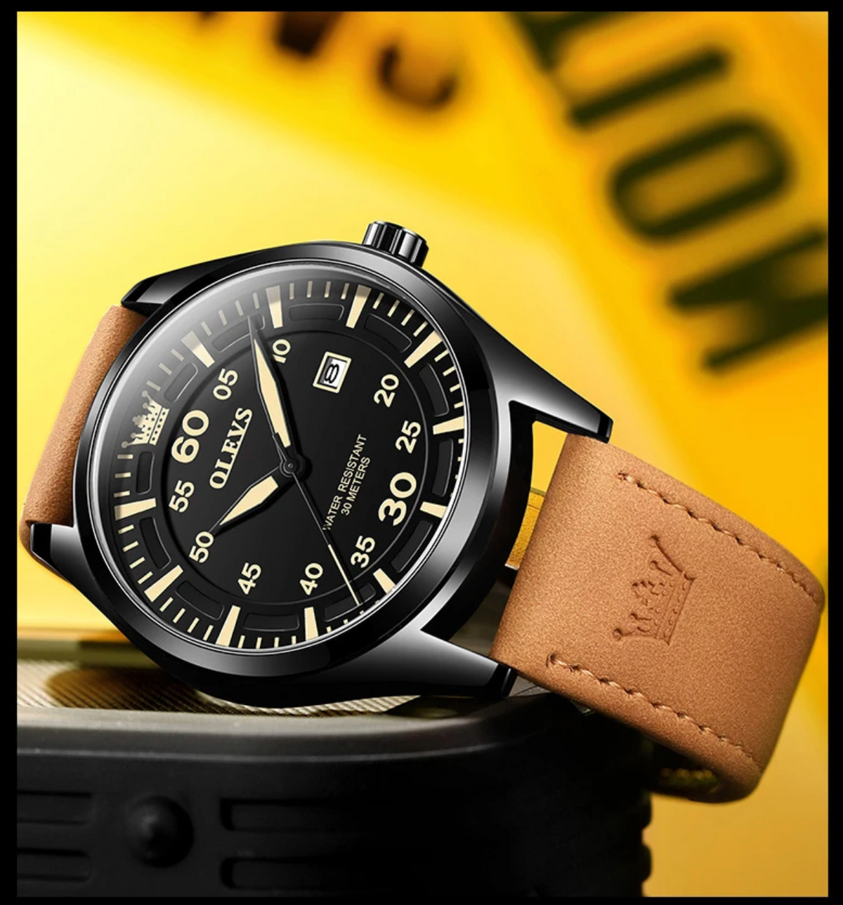 Montre homme Olves bracelet cuir – photo 3